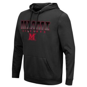 Miami University RedHawks Colosseum Blackout 3.0 Pullover Hoodie Black 2XL